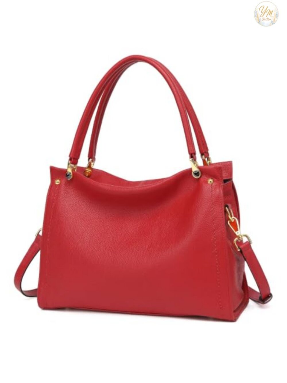 Genuine Leather Hobo Tote Bag with Adjustable Strap